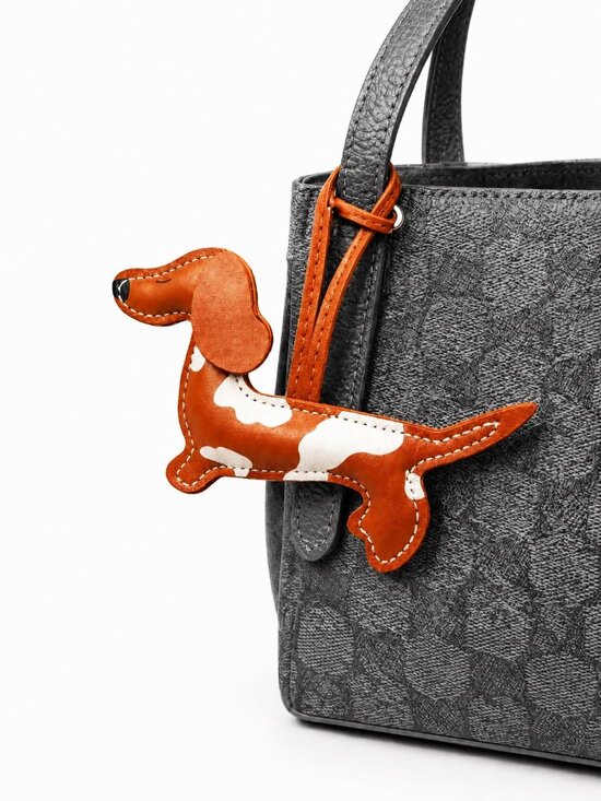 Boutique Handbags - Dachshund Purse Charm | Faux Leather Wiener Dog Bag Accessory | NWT